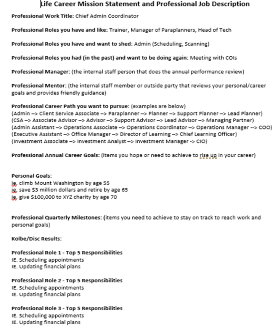 life career mission