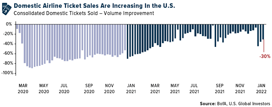 Domestic Airline Ticket Sales Are Increasing In the U.S.